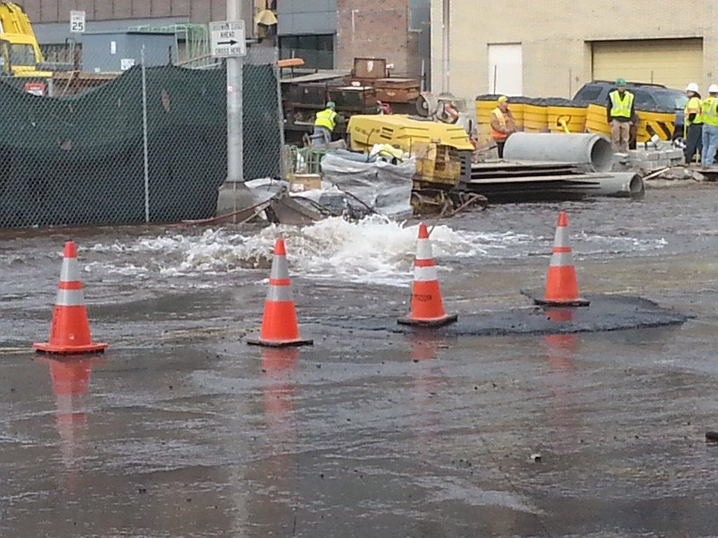 Hoboken pipe burst road